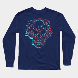 skull glitch Long Sleeve T-Shirt